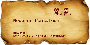 Moderer Pantaleon névjegykártya